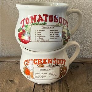 Vintage Tomato and Chicken Soup Mugs